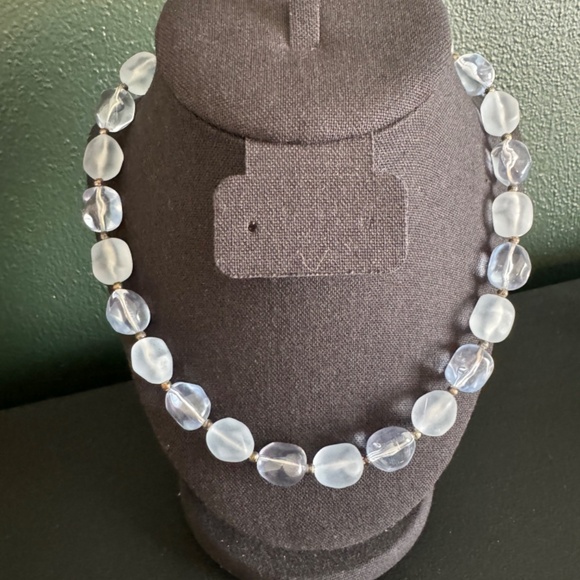 Vintage Blue Lucite with moon-glow 3 necklace stack - Picture 2 of 6